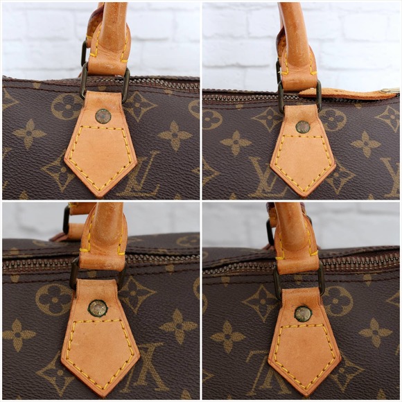 Louis Vuitton Speedy 30 Monogram Satchel Purse Brown Bag Handbag Large Tote Zip - Picture 14 of 16